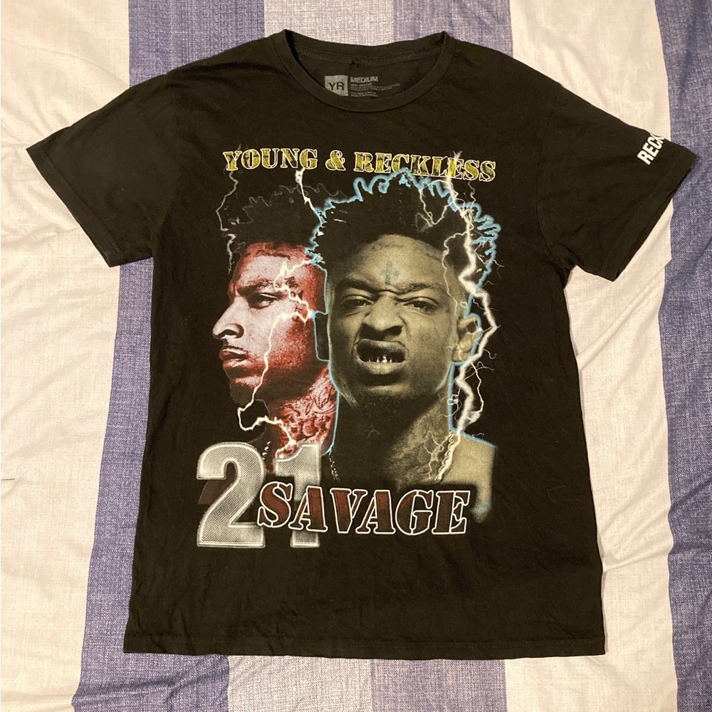 21 Savage Young & Reckless T Shirt Sz M Black